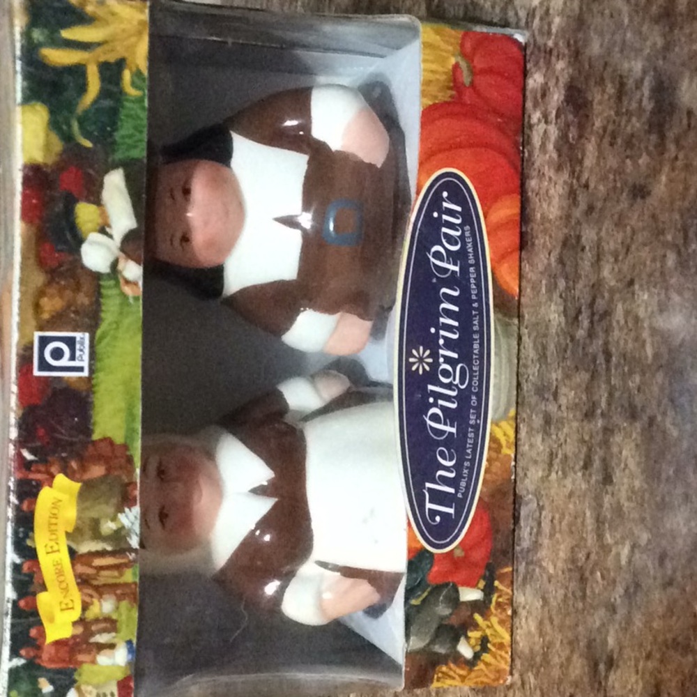 The pilgrim pair salt and pepper shakers
